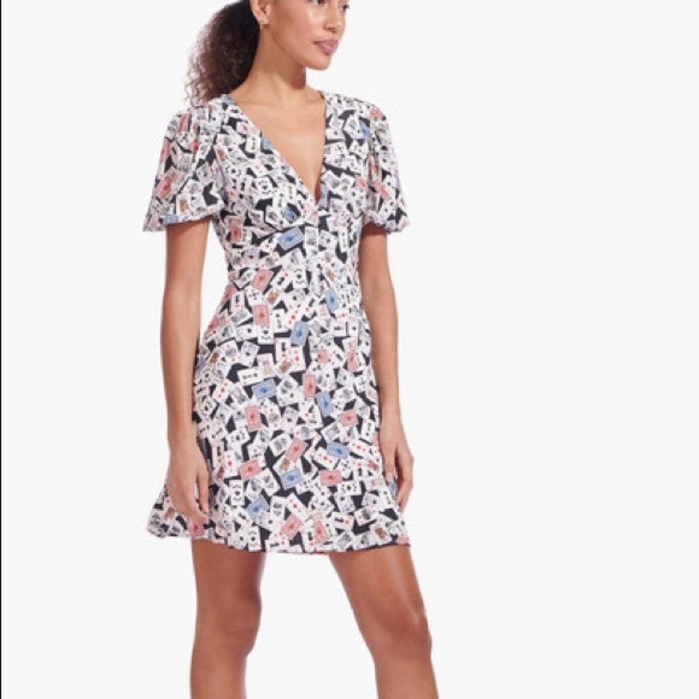 NWT Staud Milla dress in house of cards print, size 8